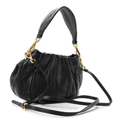 Prada Nappa Stripes Mini Shoulder Bag Black 2 of 9