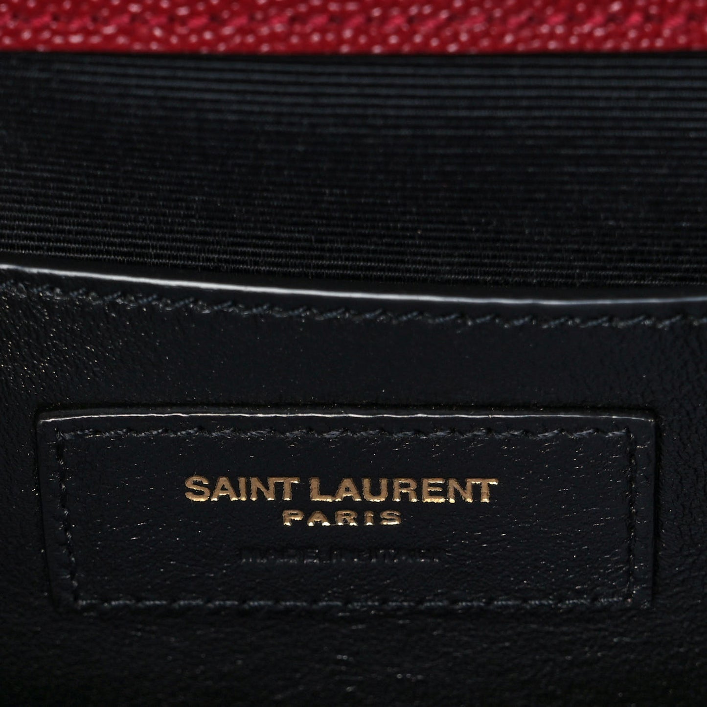 Grain De Poudre Textured Mixed Matelasse Triquilt Small Monogram Satchel Red