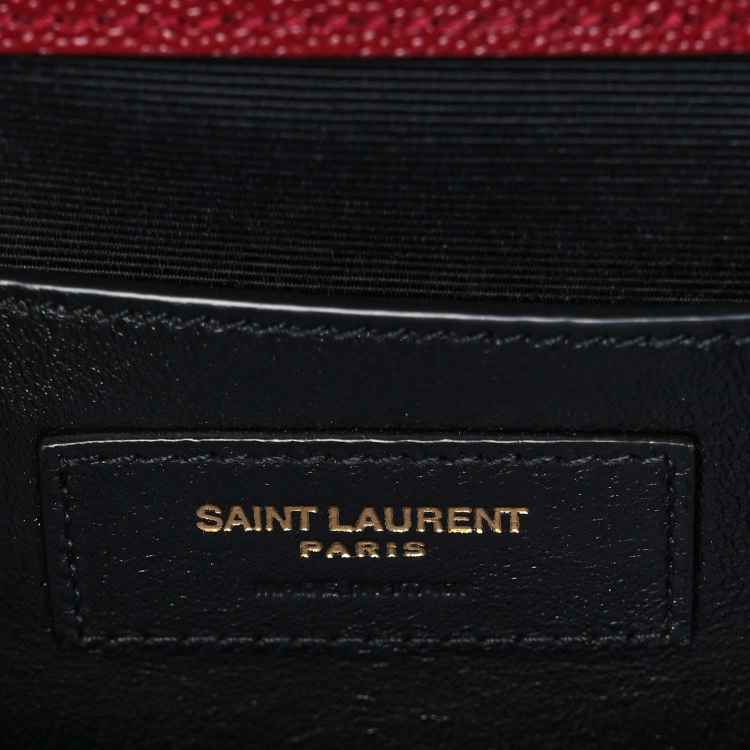 Saint Laurent Grain De Poudre Textured Mixed Matelasse Triquilt Small Monogram Satchel Red 6 of 8