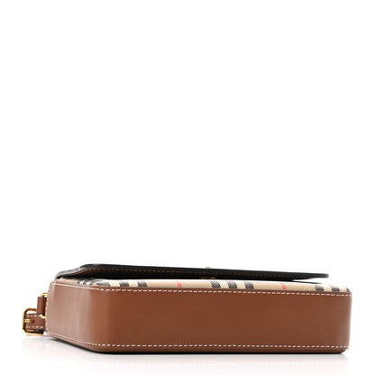 Burberry Calfskin Vintage Check New Hampshire Bag Archive Beige Tan 4 of 9