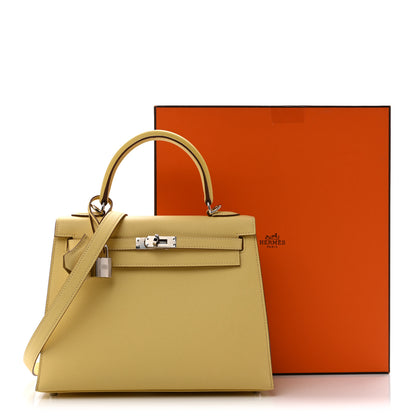 Hermes Epsom Kelly Sellier 25 Jaune Poussin 12 of 12