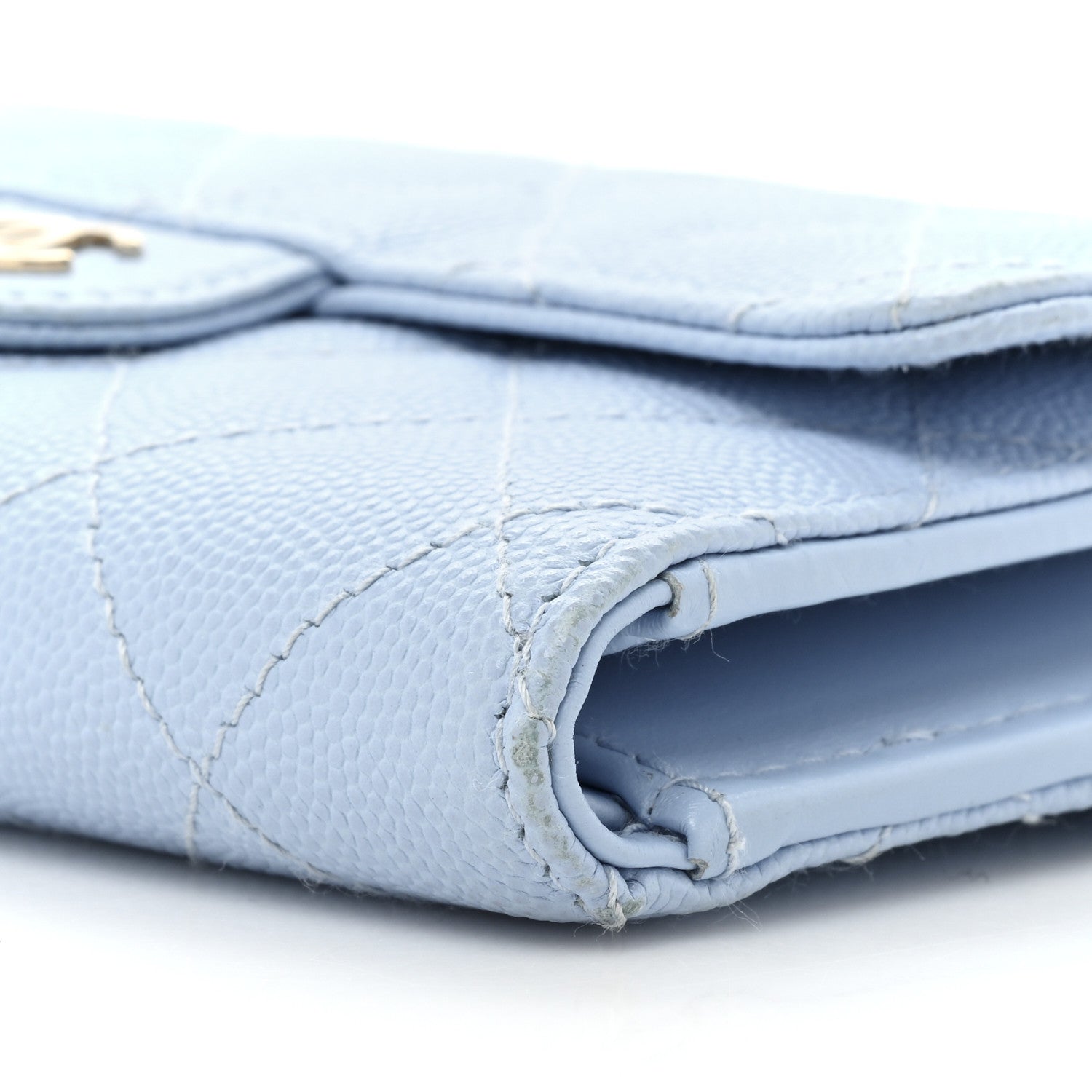 Chanel Caviar Quilted Medium Flap Wallet Light Blue 12 of 19