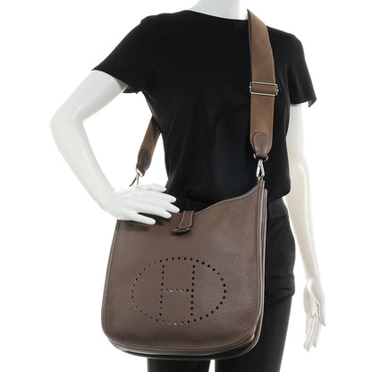 Hermes Taurillon Clemence Evelyne III GM Etoupe 2 of 9
