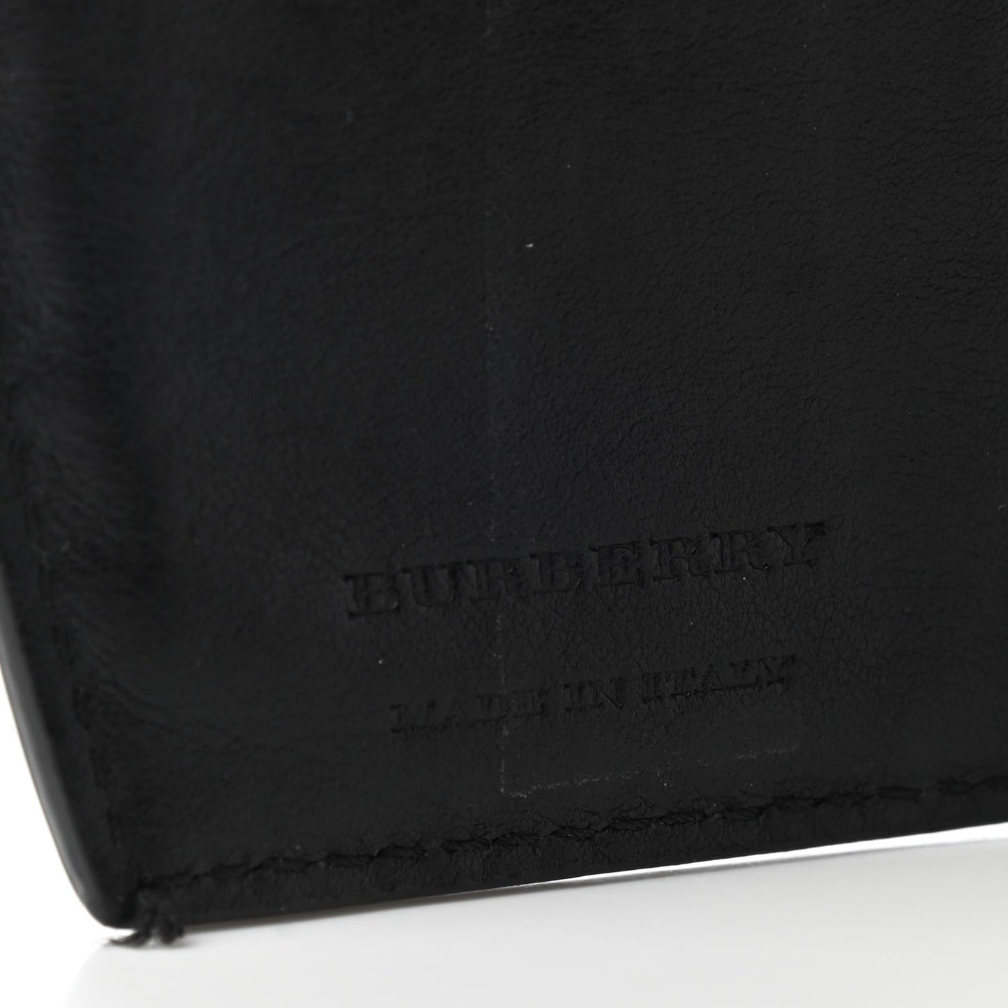 Grainy Calfskin House Check Wellington Wallet Mahogany Black