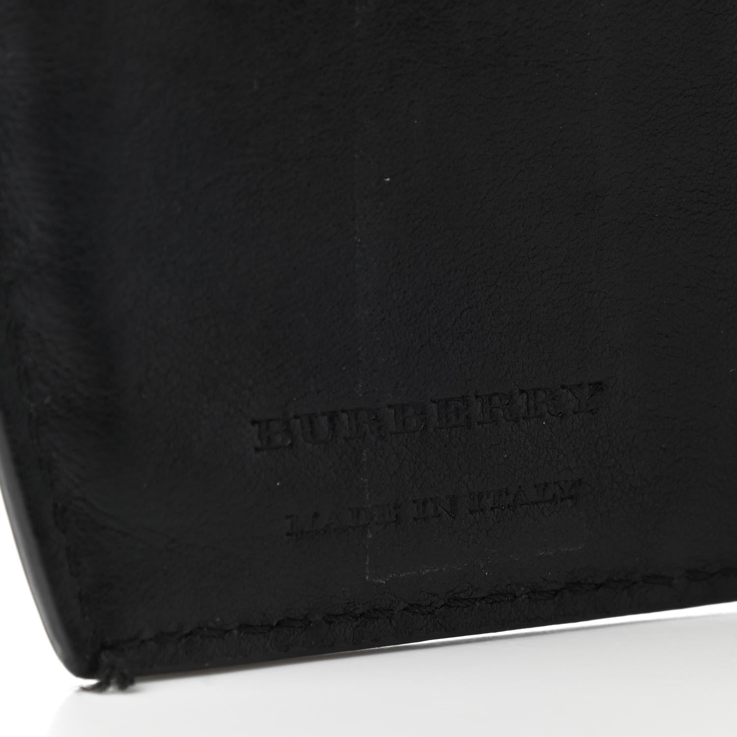 Burberry Grainy Calfskin House Check Wellington Wallet Mahogany Black 9 of 10