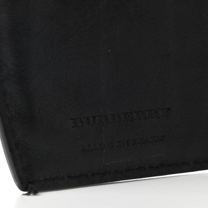 Burberry Grainy Calfskin House Check Wellington Wallet Mahogany Black 9 of 10