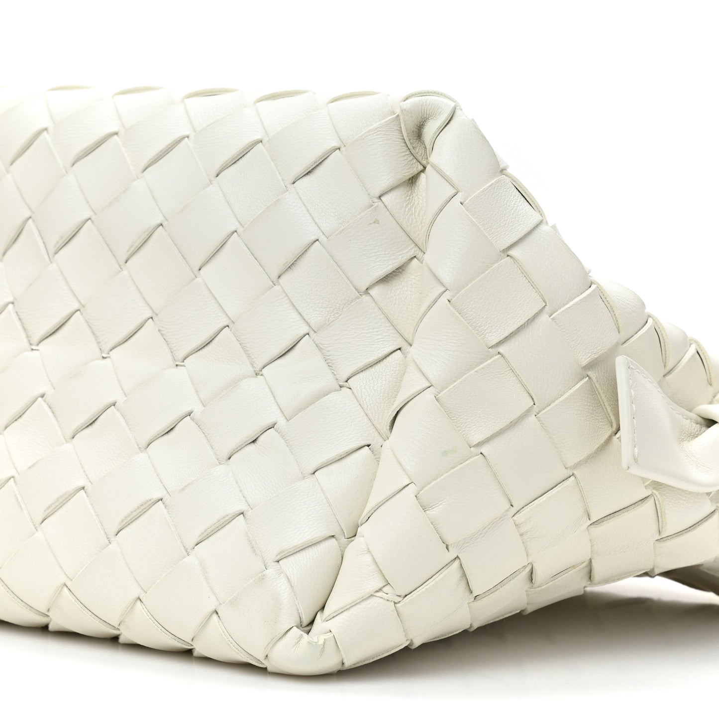 BOTTEGA VENETA Nappa Intrecciato Tie Shoulder Bag White