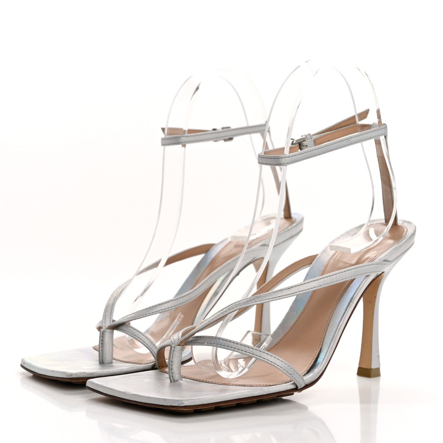 Bottega Veneta Laser Nappa Stretch Multi Strap 90mm Sandals 37.5 Moon Drop 4 of 9