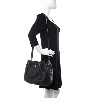 Prada Vitello Daino Hobo Black 2 of 9