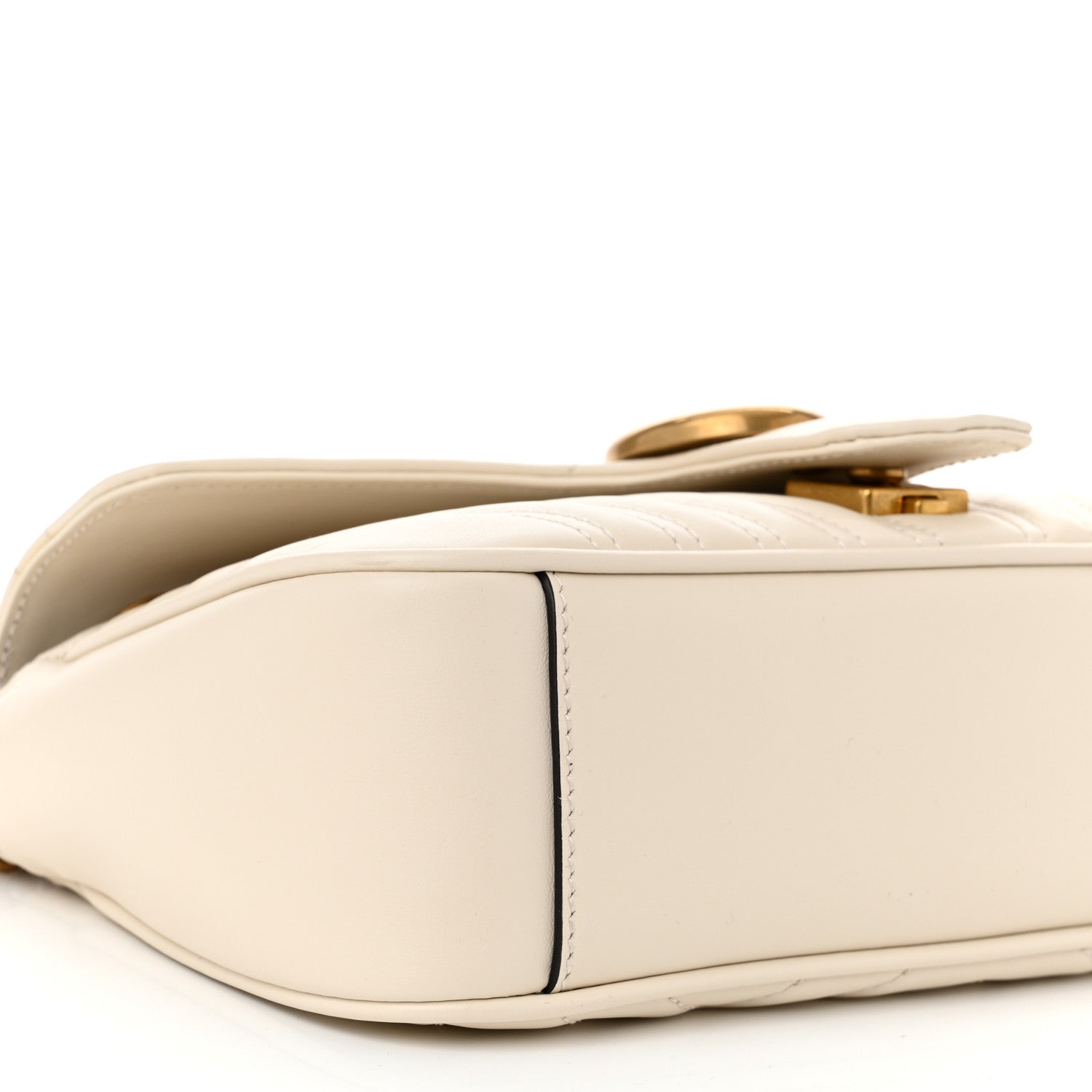 Gucci Calfskin Matelasse Small GG Marmont Shoulder Bag White 9 of 10