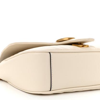 Gucci Calfskin Matelasse Small GG Marmont Shoulder Bag White 9 of 10