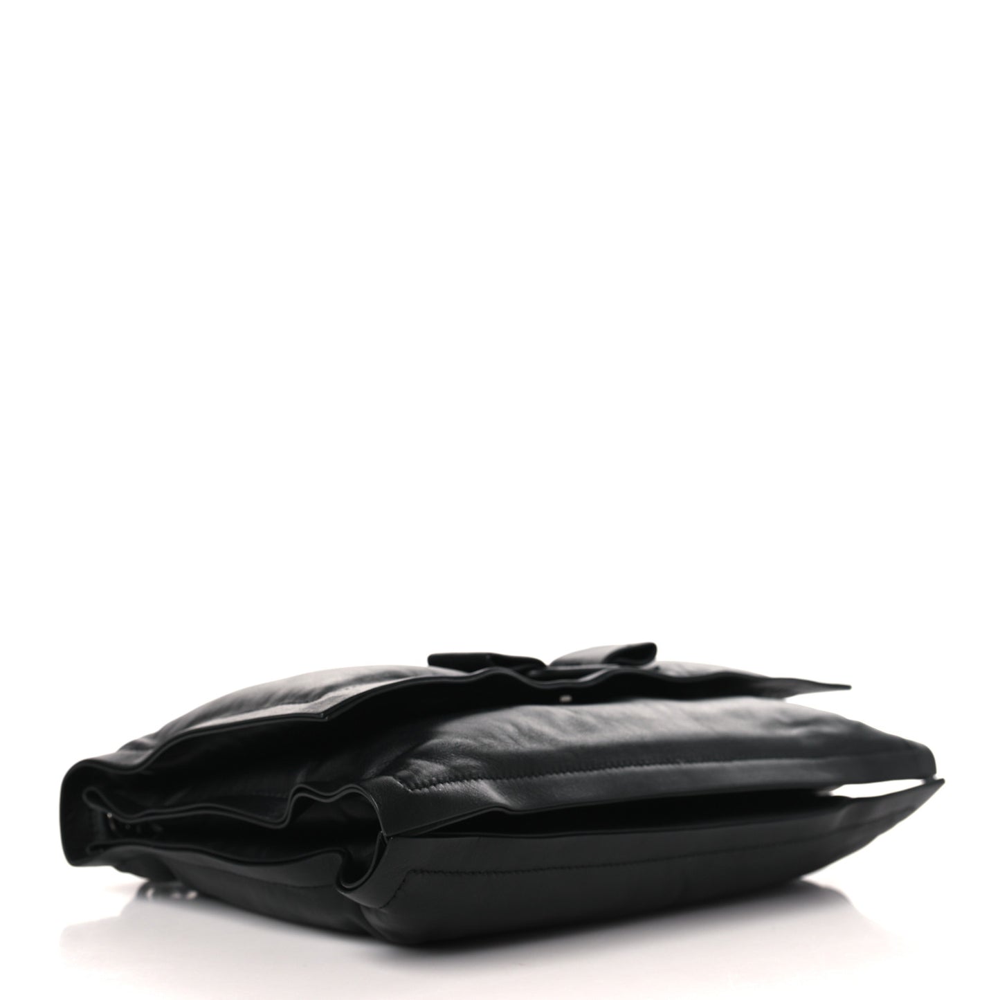 Calfskin Small Viva Bow Shoulder Bag Black