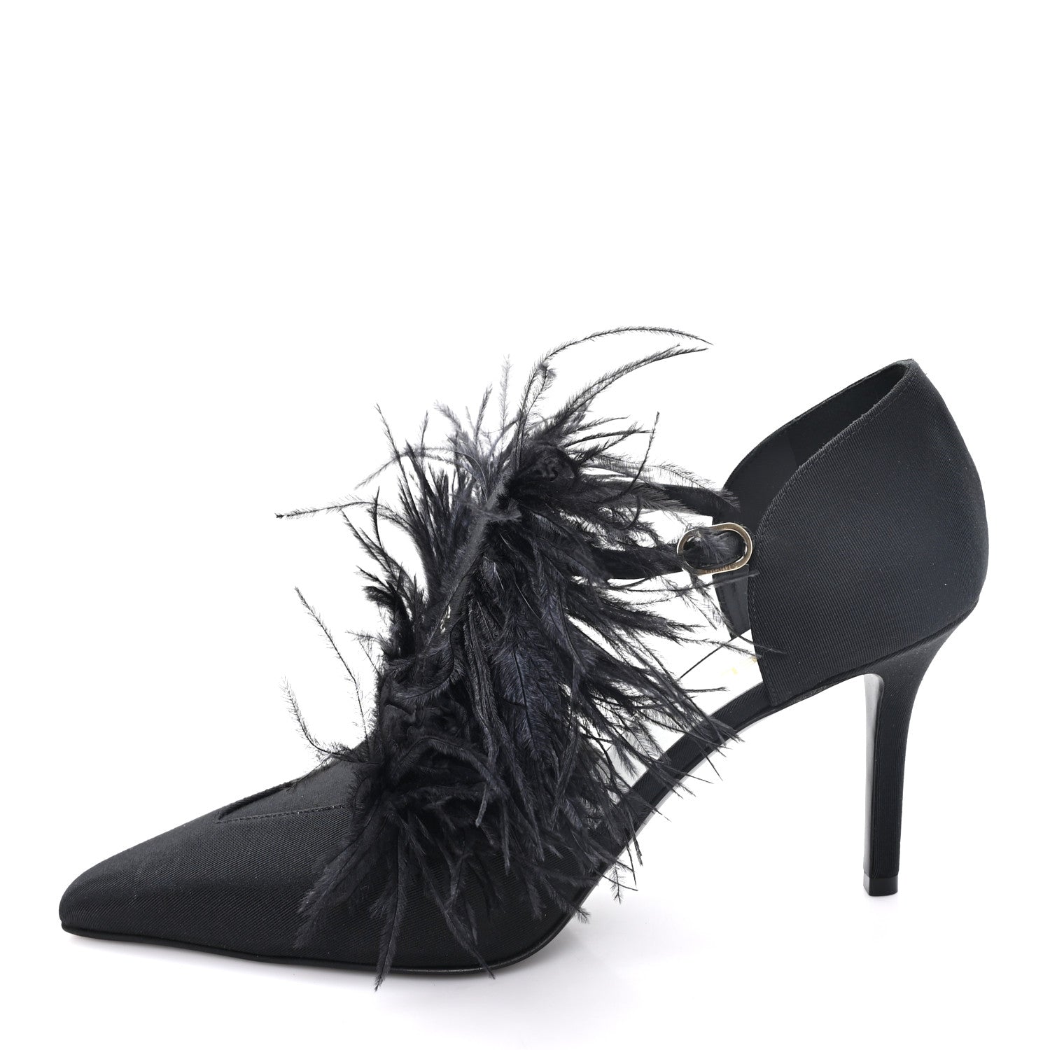 Chanel Grosgrain Feather Mary Jane Pumps 40 Black 1 of 9