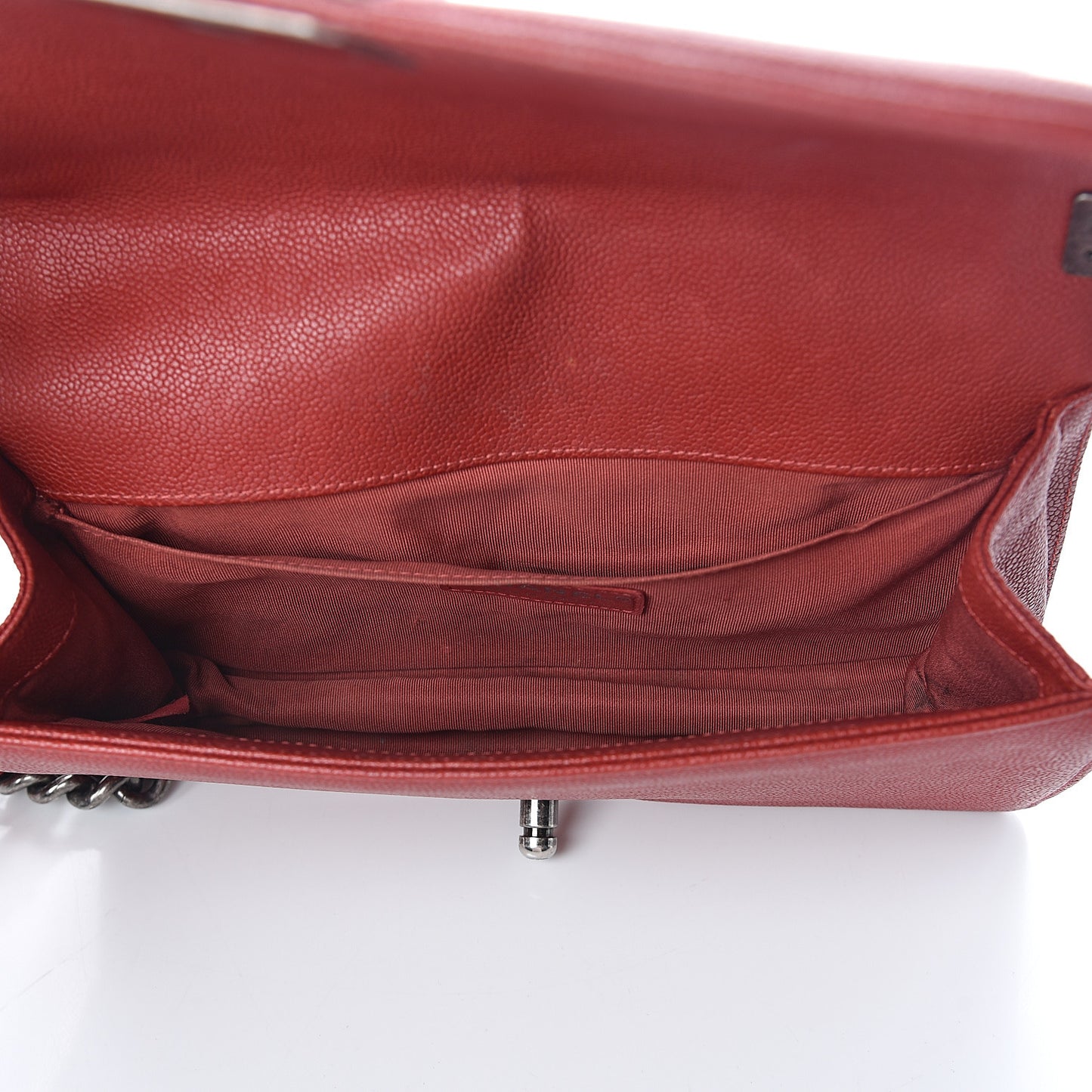 Caviar Quilted Medium Boy Flap Red