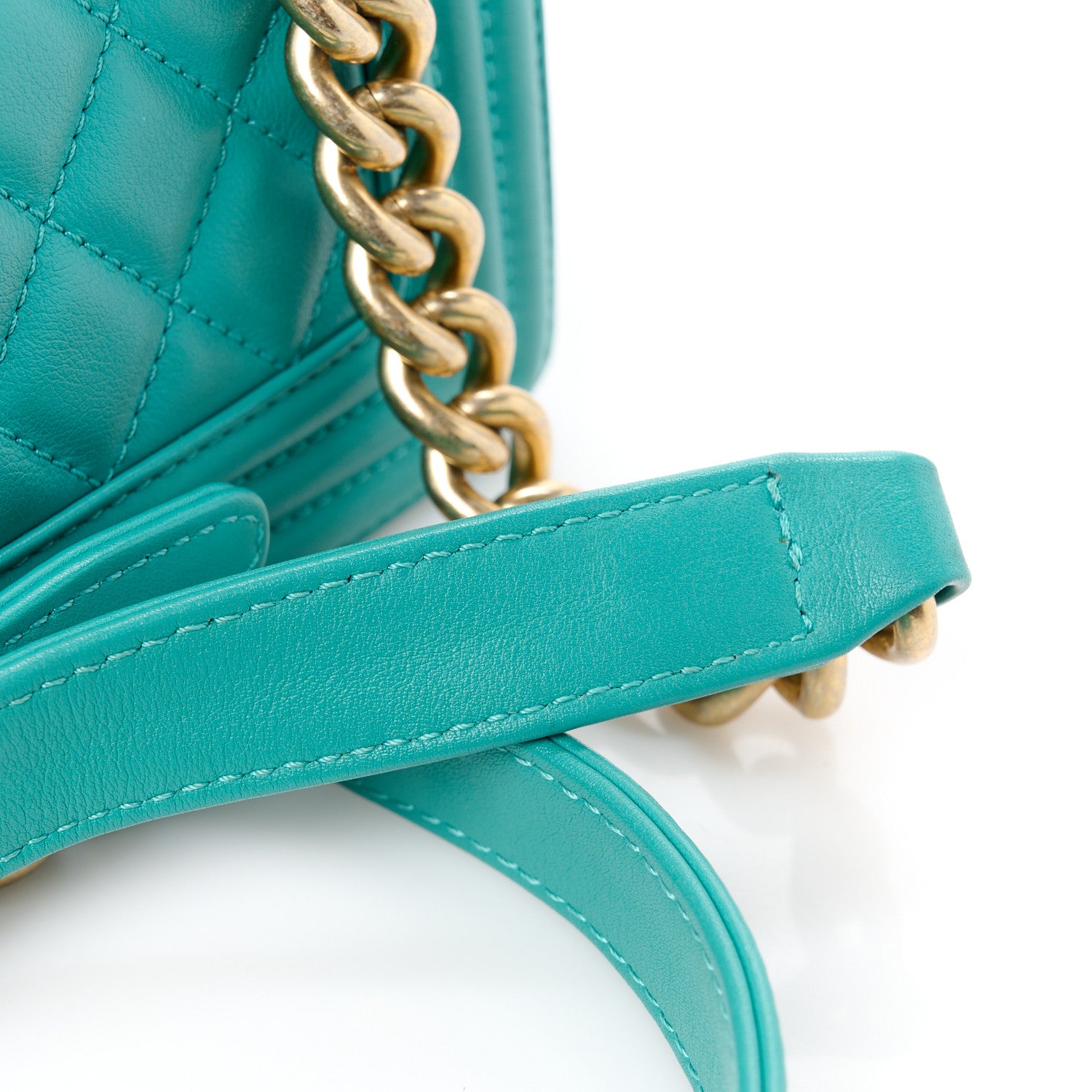 Chanel Calfskin Quilted Medium Boy Flap Turquoise 12 of 12