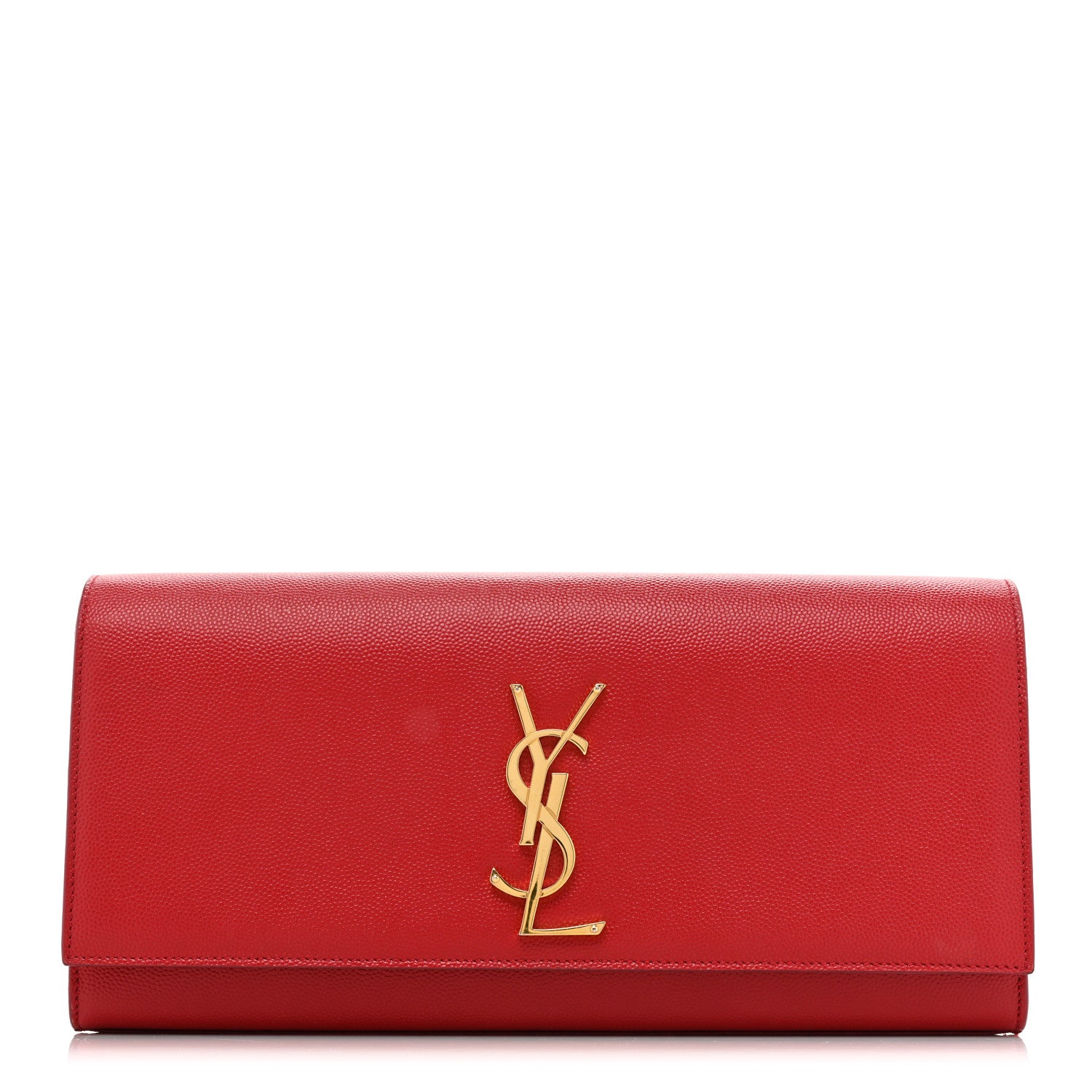 Saint Laurent Calfskin Monogram Cassandre Clutch Rouge Orient 1 of 20