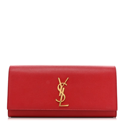 Saint Laurent Calfskin Monogram Cassandre Clutch Rouge Orient 1 of 20