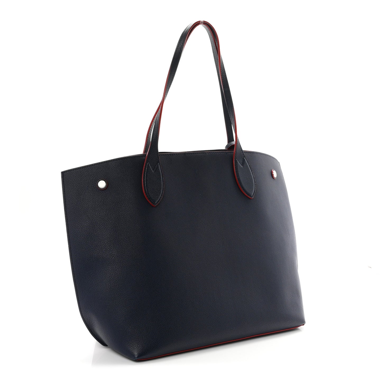 Calfskin Lockme Go Tote Marine Rouge