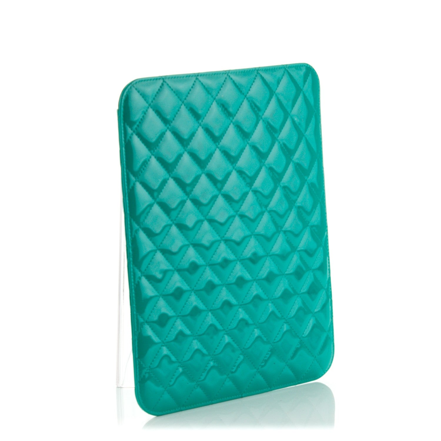Chanel Patent Quilted iPad Case Green 3 of 11