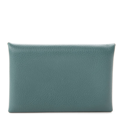 Hermes Evercolor Calvi Card Case Malachite Bleu Atoll 2 of 9