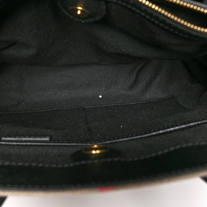 Burberry House Check Grainy Calfskin Medium Banner Tote Black 5 of 9