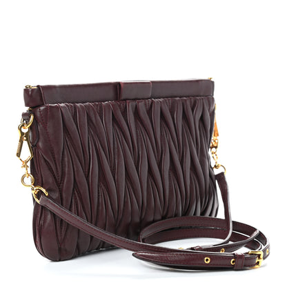 Miu Miu Nappa Matelasse Crossbody Clutch Granato 3 of 12