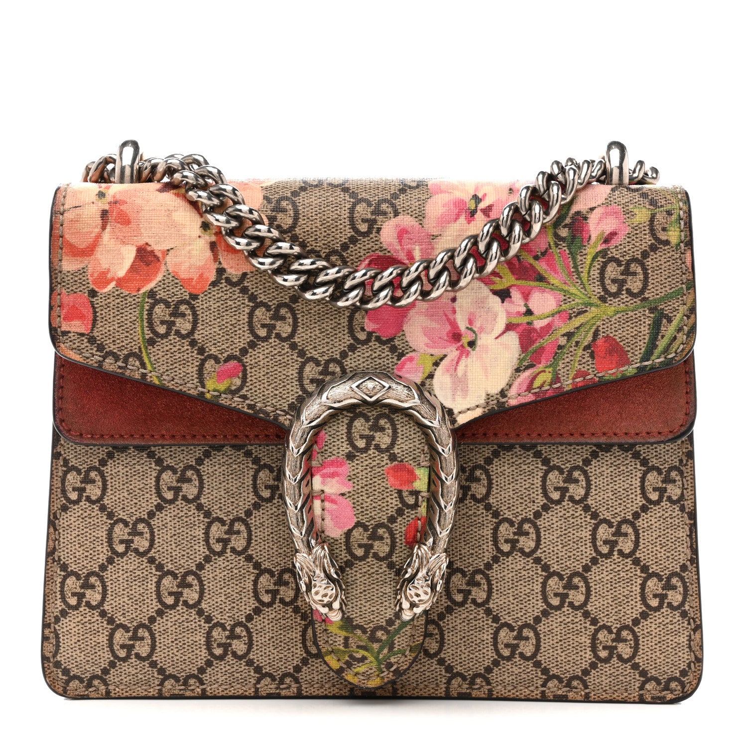 Gucci GG Supreme Monogram Blooms Mini Dionysus Shoulder Bag Beige Multicolor Dry Rose 1 of 15