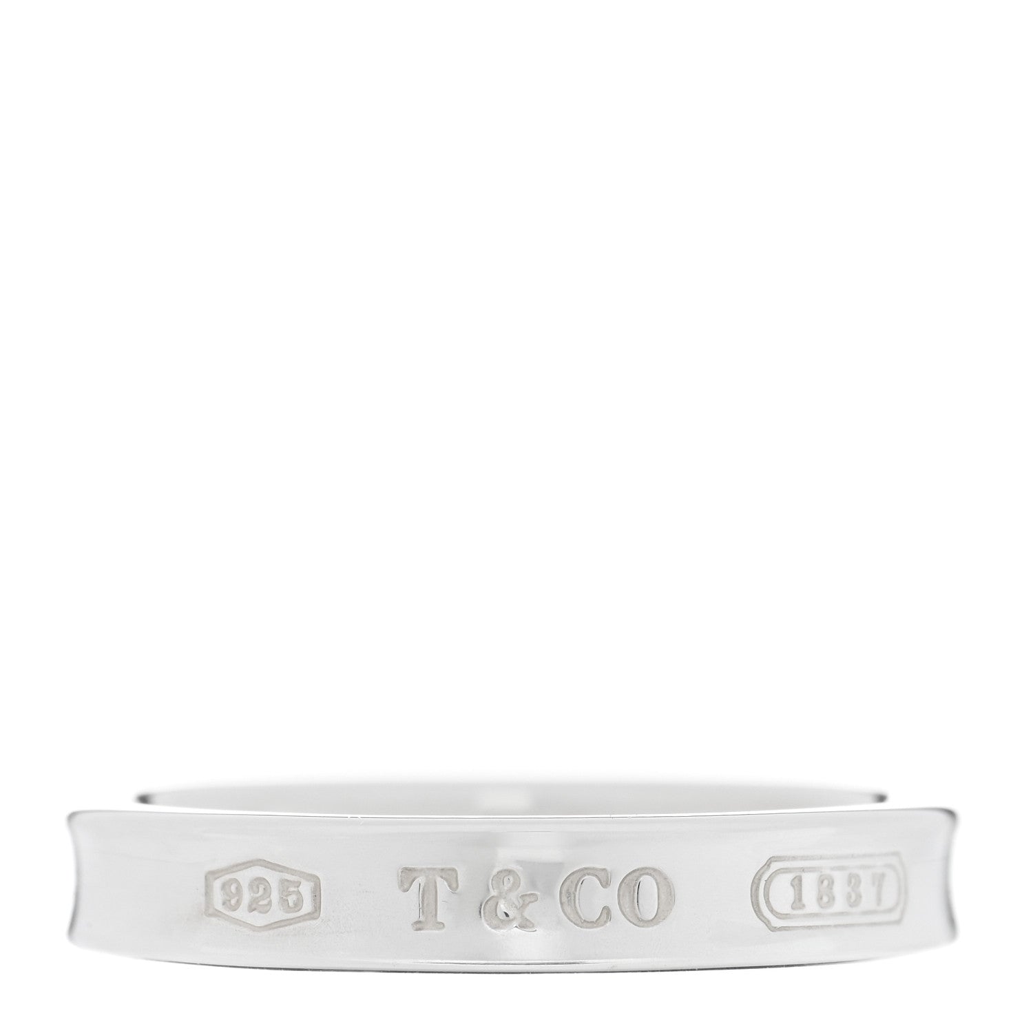 Tiffany Sterling Silver Narrow 1837 Band Ring 63 10.5 1 of 5