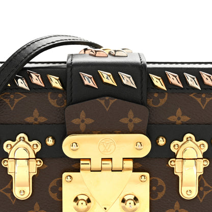 Louis Vuitton LOUIS VUITTON Monogram Studded Petite Malle Black 7 of 17