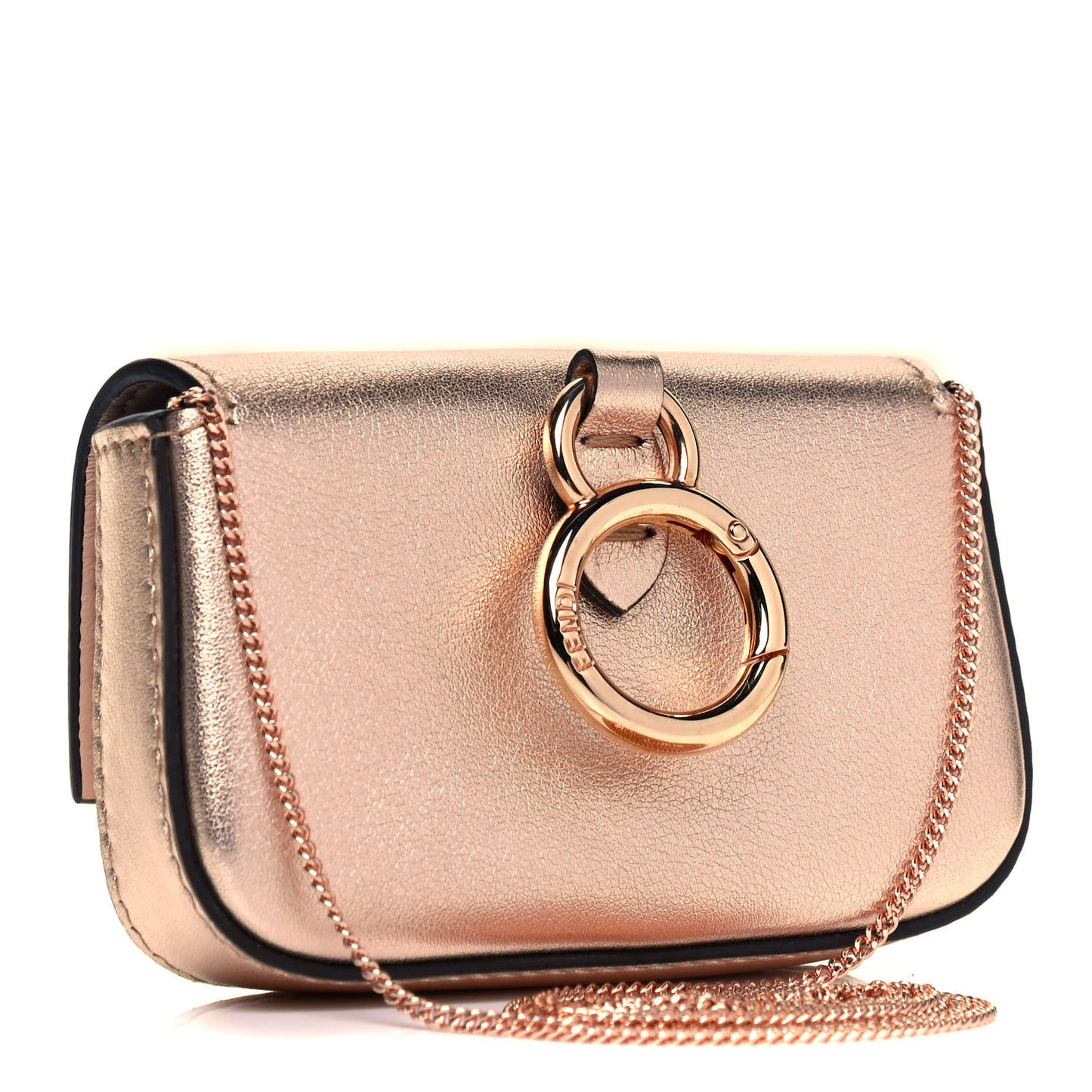 Vitello Laminato Nano Baguette Charm Rame