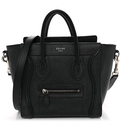 Celine Drummed Calfskin Nano Luggage Black 1 of 11