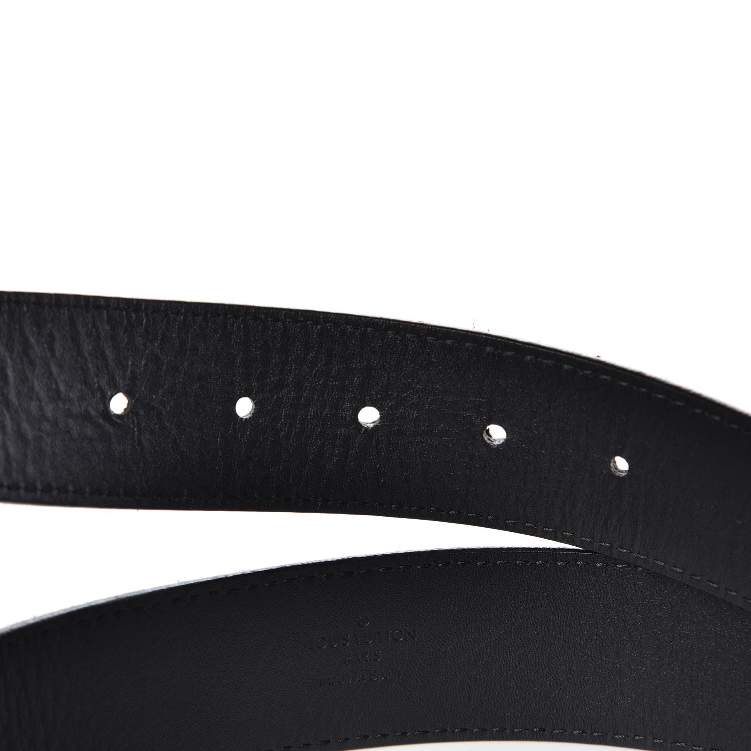 Louis Vuitton Suede Calfskin Mini Damier 40mm LV Initiales Belt 100 40 Black 4 of 6