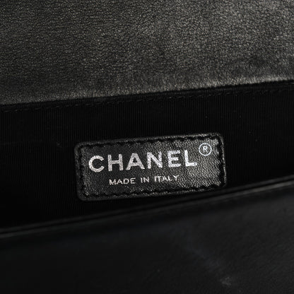 Chanel Calfskin Embossed Cordoba Medium Boy Flap Black 6 of 12