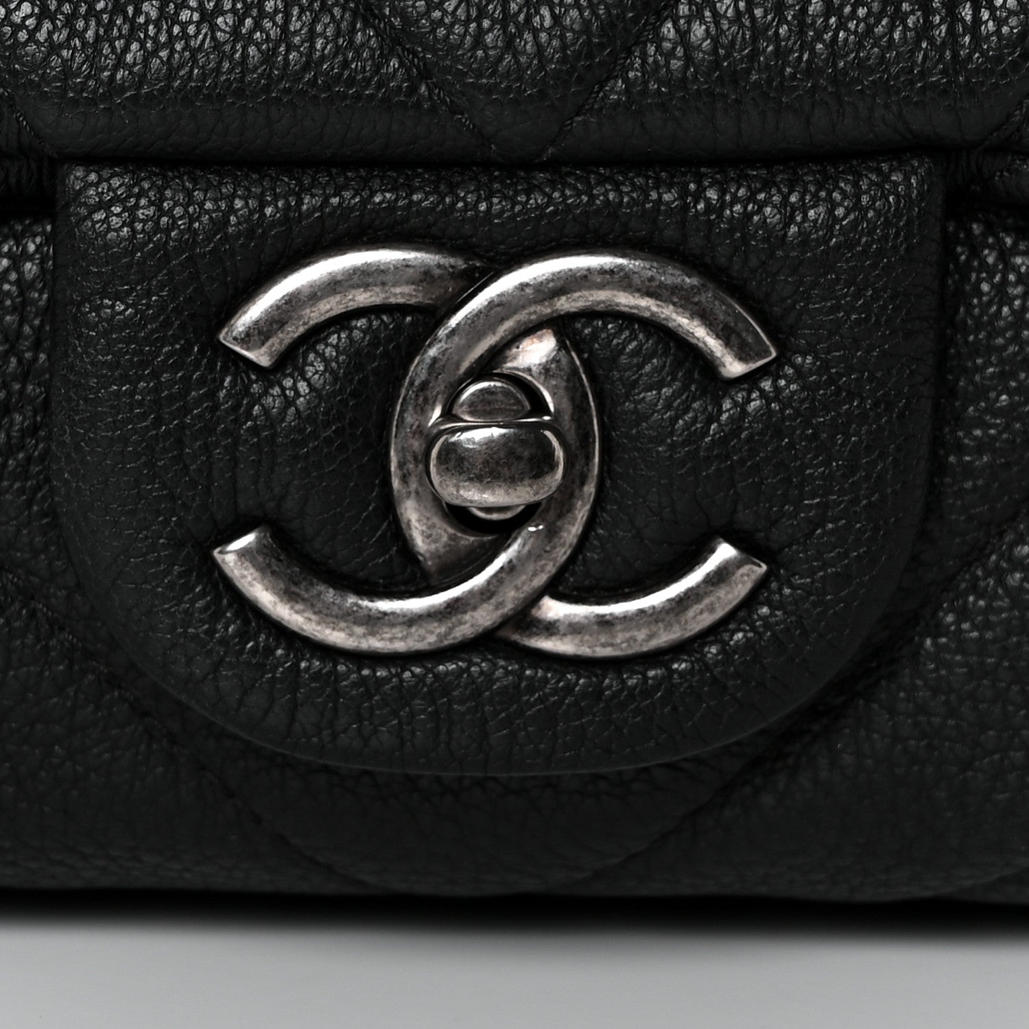 Chanel Calfskin Chevron Quilted XXL Travel Flap Bag Black 9 of 9