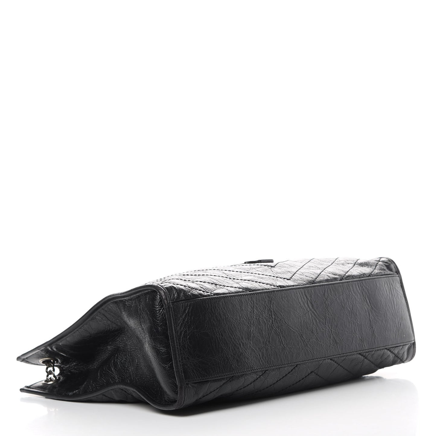 Crinkled Calfskin Matelasse Monogram Niki Shoulder Bag Black