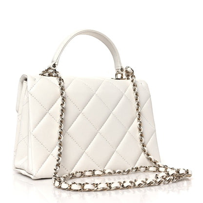 Chanel Caviar Quilted Mini Retro Twist Top Handle Flap White 3 of 10