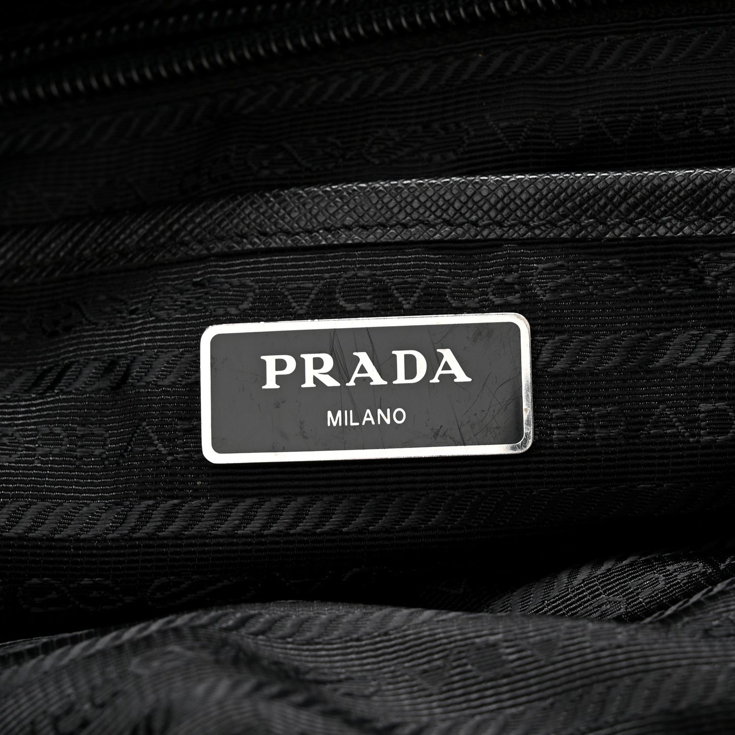 Tessuto Nylon Saffiano Medium Backpack Black