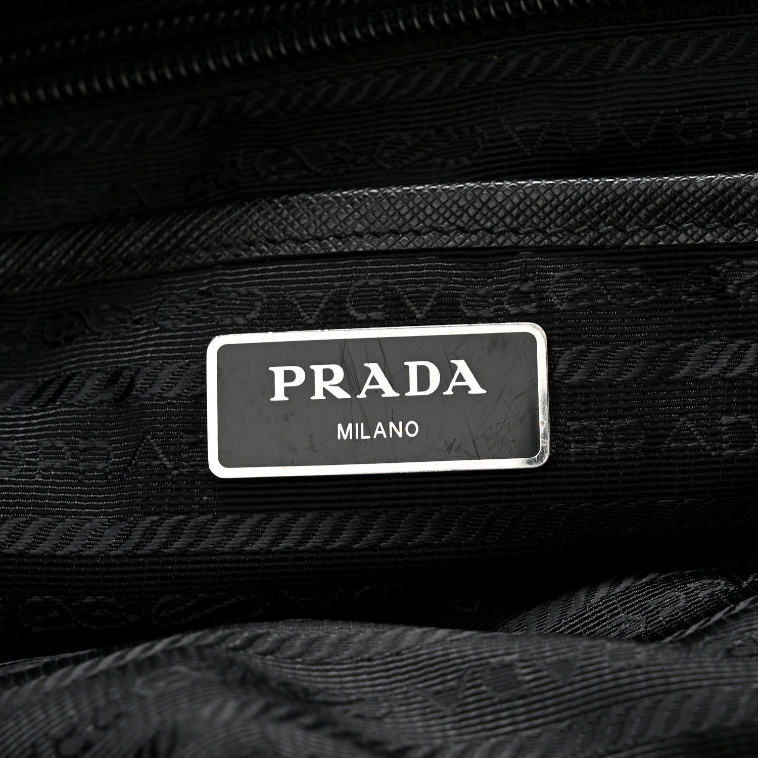 Prada Tessuto Nylon Saffiano Medium Backpack Black 5 of 9