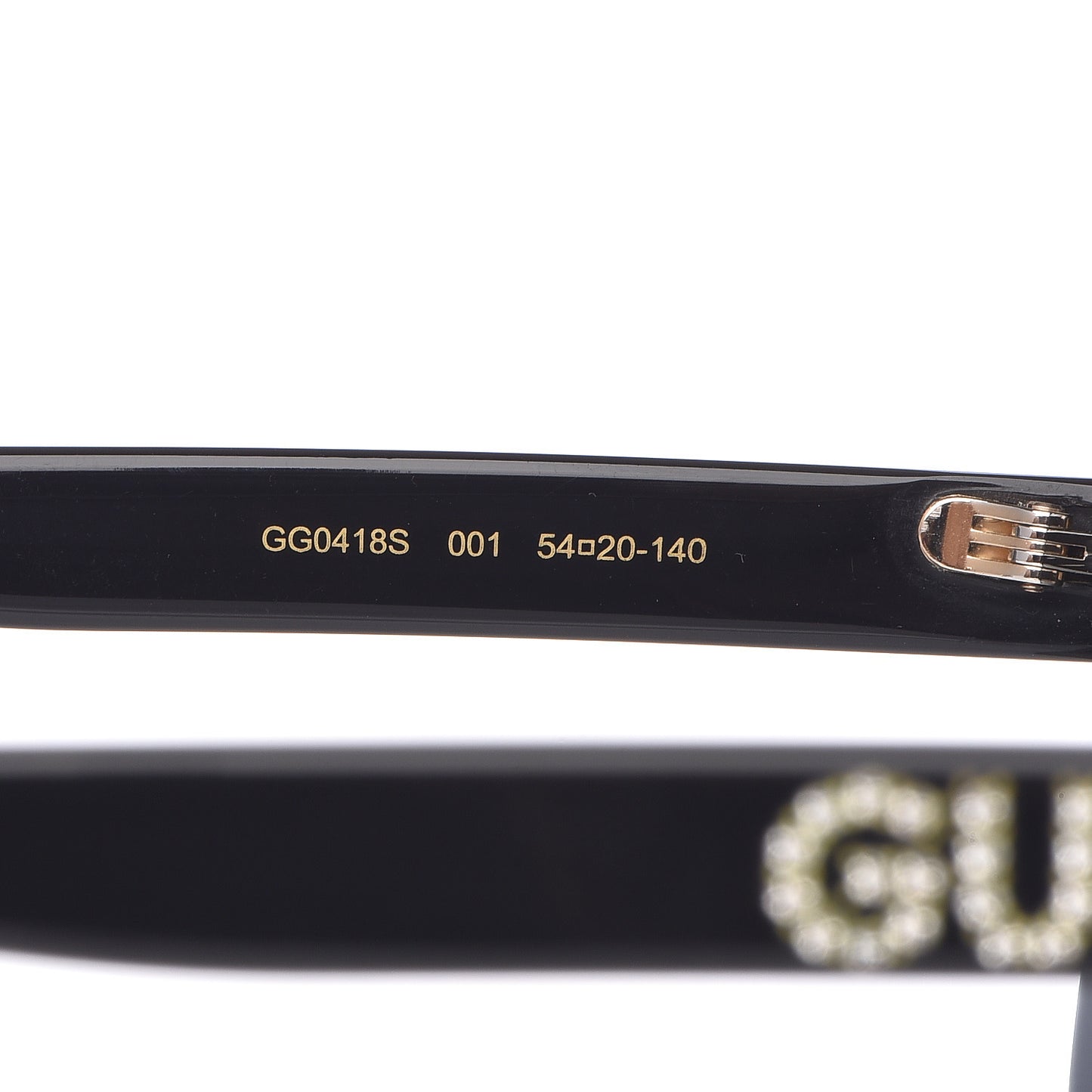 Crystal Square Frame GG Sunglasses GG0418S Black