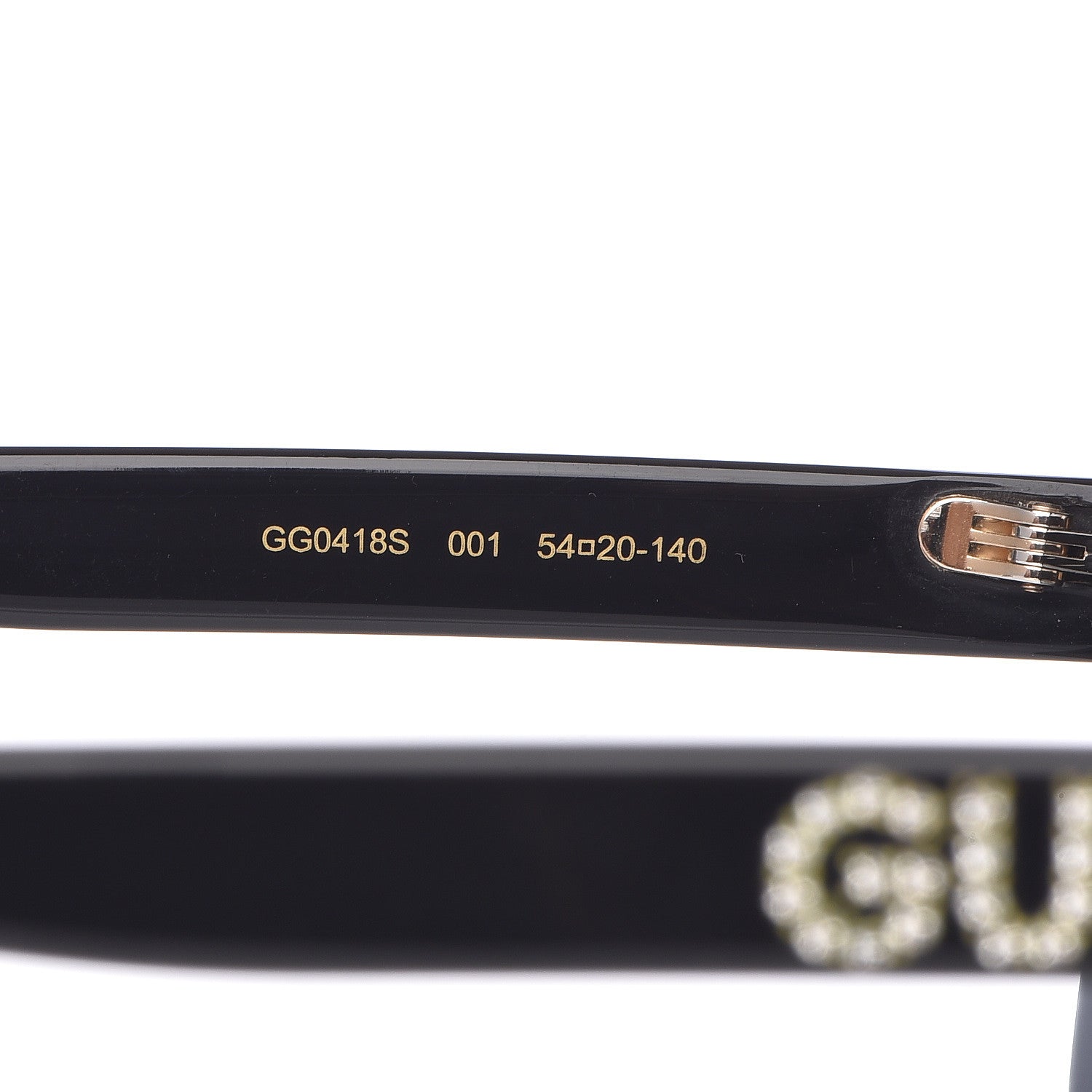 Gucci Crystal Square Frame GG Sunglasses GG0418S Black 6 of 7