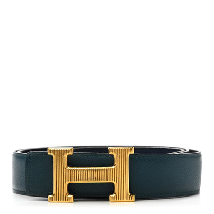 Hermes Epsom Swift 32mm Strie H Belt 95 Colvert Bleu Saphir 1 of 10
