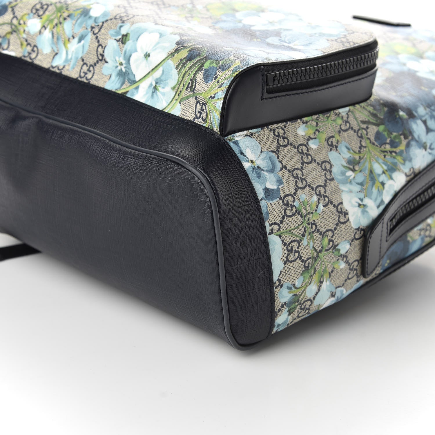 Gucci GG Supreme Monogram Blooms Medium Day Backpack Beige Blue Navy 8 of 9