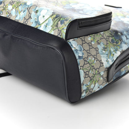 Gucci GG Supreme Monogram Blooms Medium Day Backpack Beige Blue Navy 8 of 9