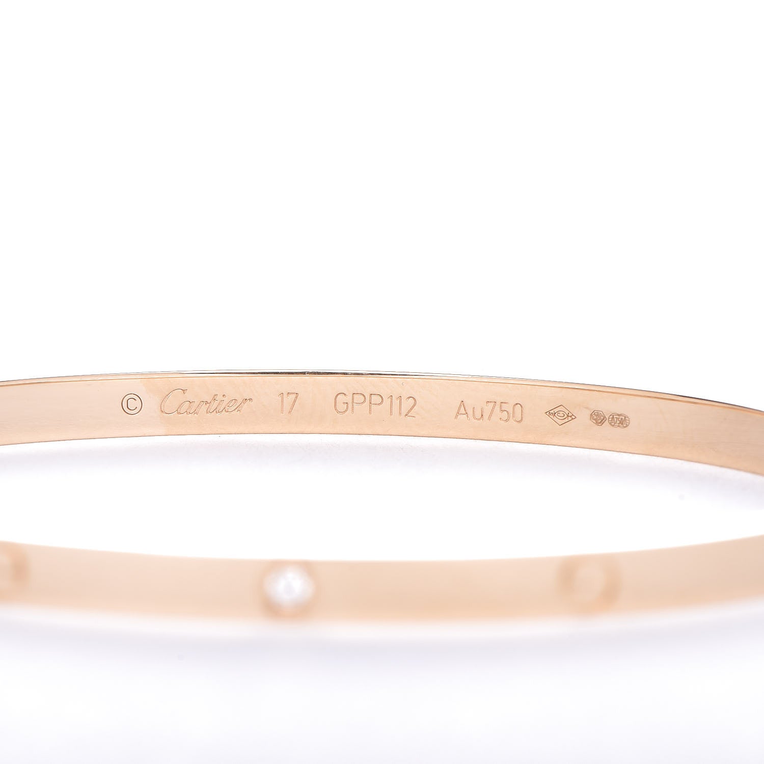 Cartier 18K Yellow Gold 6 Diamond Small LOVE Bracelet 17 4 of 6