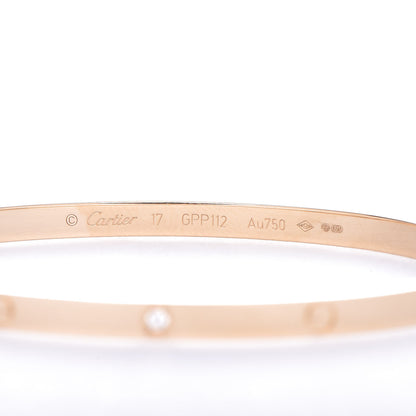 Cartier 18K Yellow Gold 6 Diamond Small LOVE Bracelet 17 4 of 6