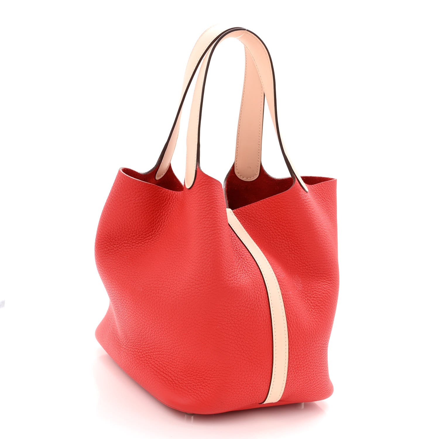 Hermes Taurillon Clemence Swift Eclat Picotin Lock 22 MM Rouge Tomate Rose Eglantine 2 of 13