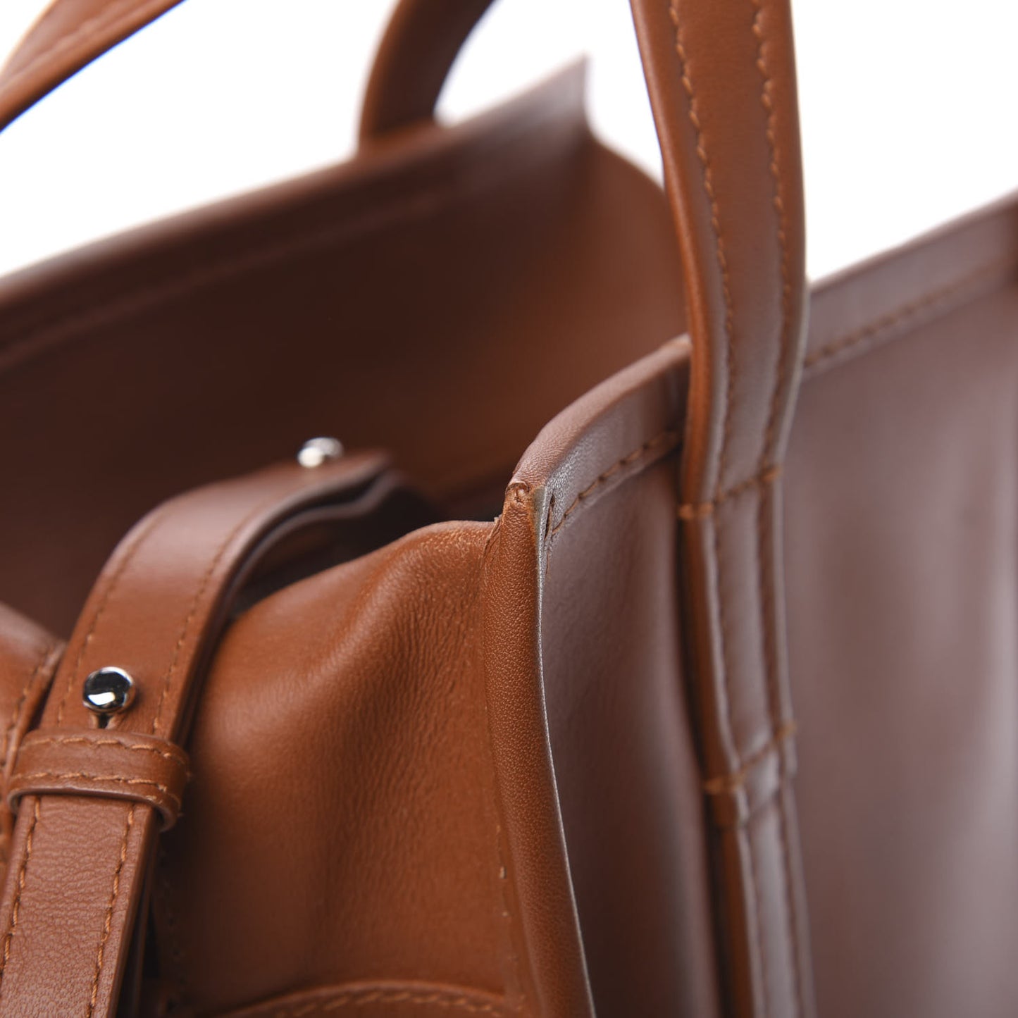 Agneau XS Bazar Shopper Tote Marron Fauve