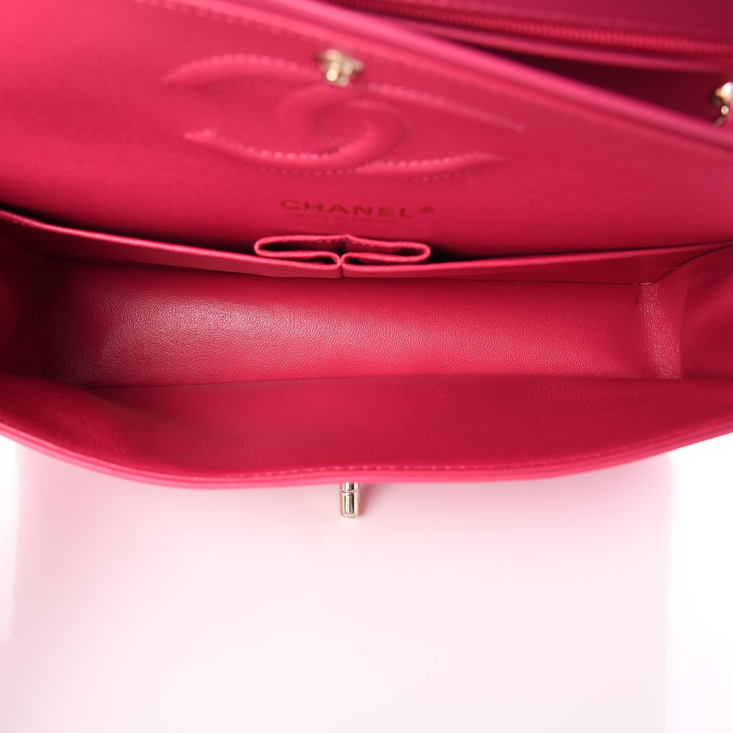 Chanel Lambskin Chevron Quilted Medium Double Flap Pink 6 of 9