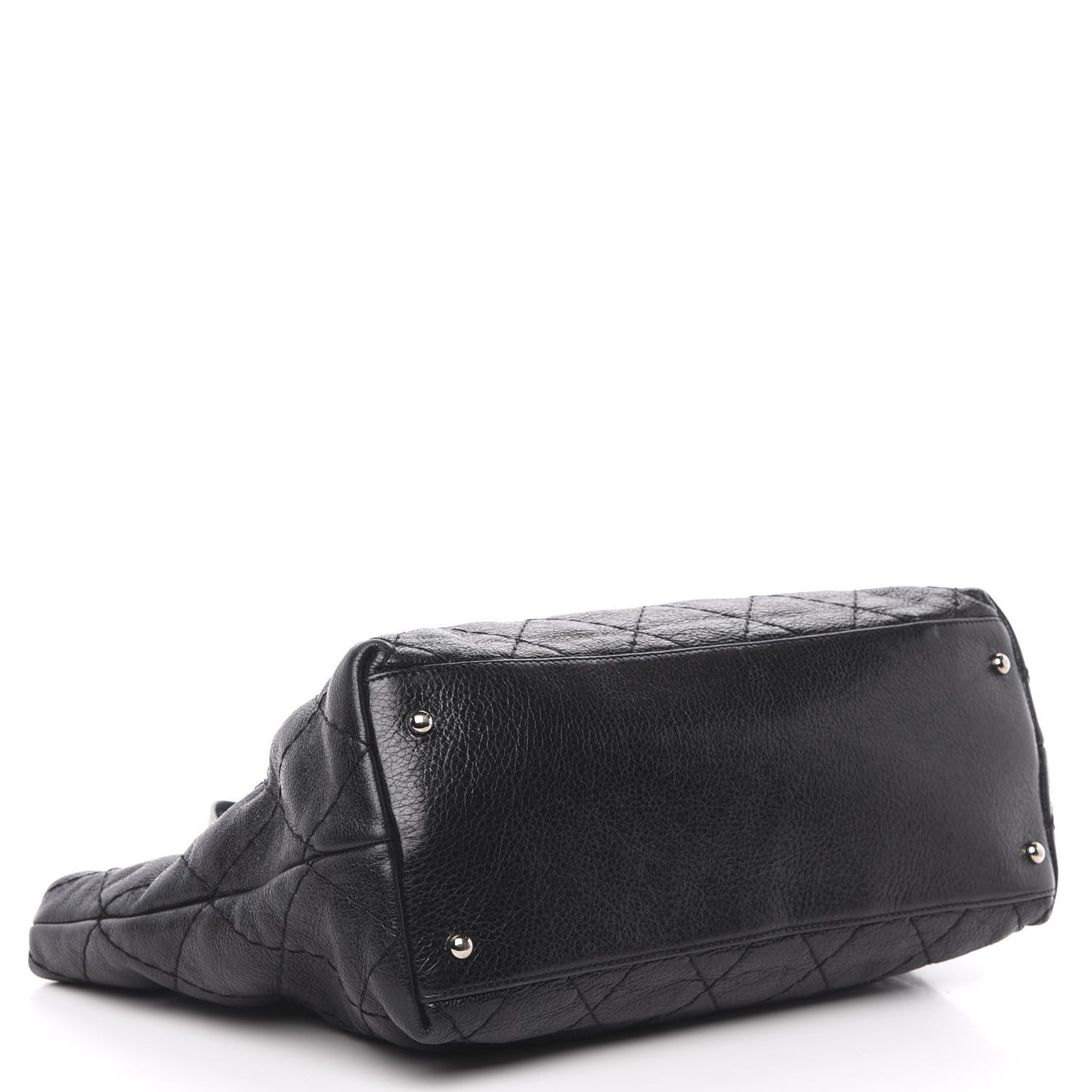 Glazed Calfskin Large On The Road Tote Black