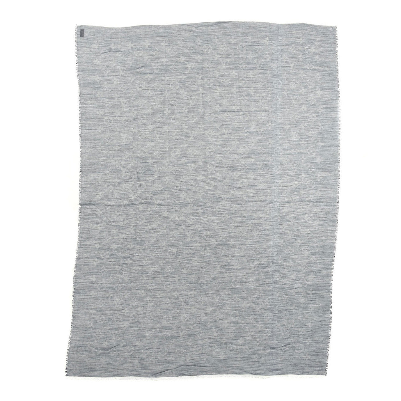 Louis Vuitton Wool Cotton Silk Daily Monogram Stole Denim 1 of 4